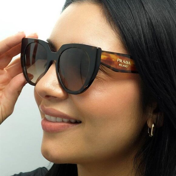 Prada Women Sunglasses Havana Brown Gradient Cat Eye PR14WS 2AU6S1 BRAND NEW main image 8
